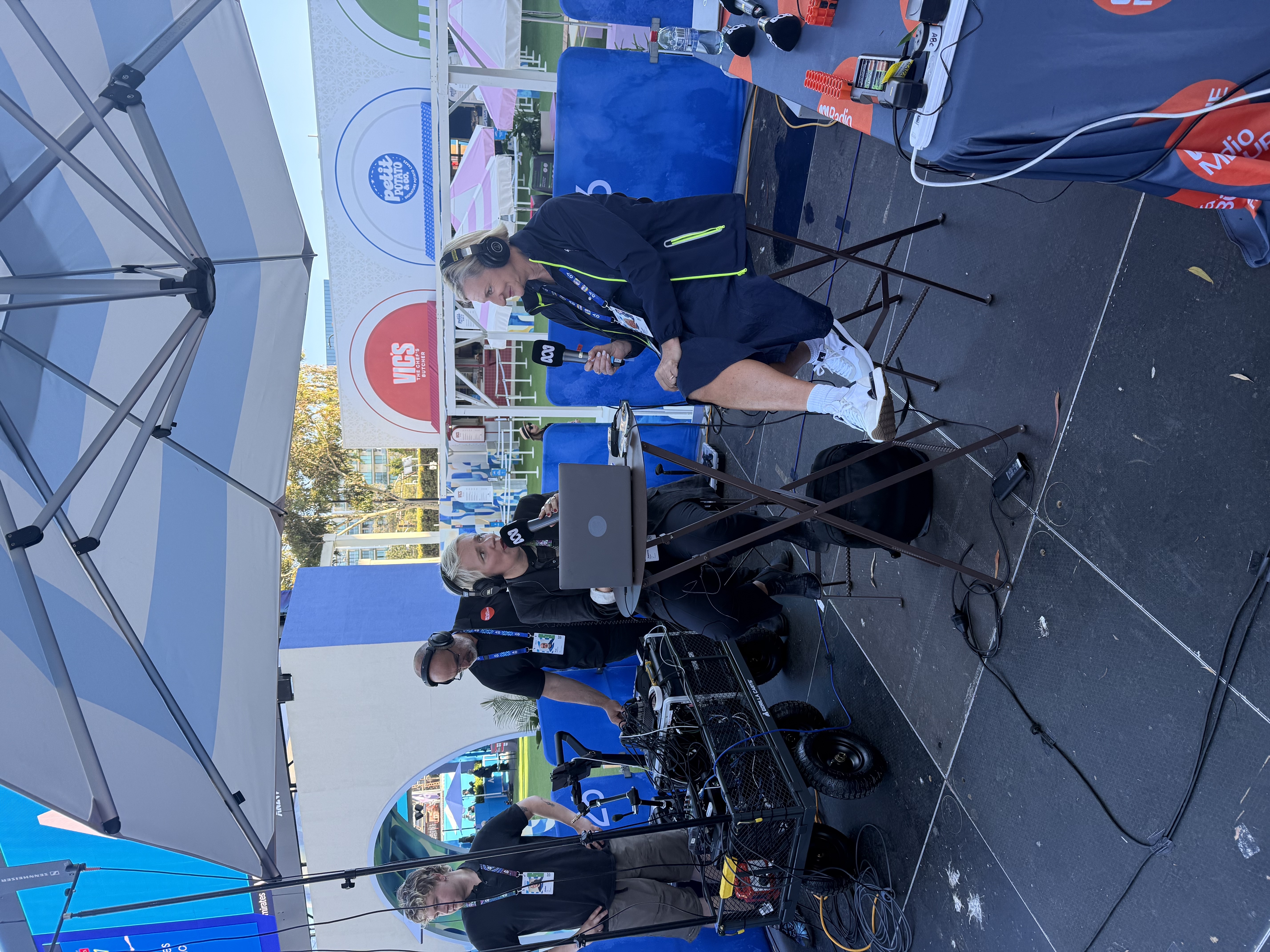 KC live on broadcast at the Australian Open